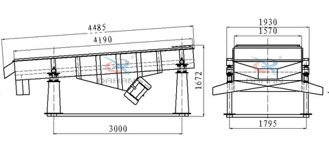 1540兩層直線振動篩結構圖